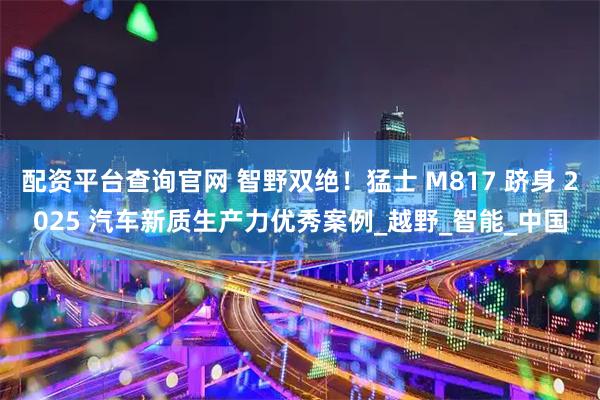 配资平台查询官网 智野双绝！猛士 M817 跻身 2025 汽车新质生产力优秀案例_越野_智能_中国