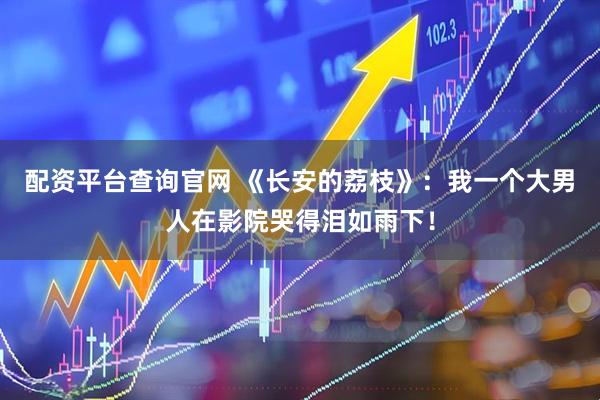 配资平台查询官网 《长安的荔枝》：我一个大男人在影院哭得泪如雨下！