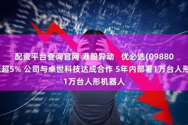 配资平台查询官网 港股异动   优必选(09880)早盘涨超5% 公司与卓世科技达成合作 5年内部署1万台人形机器人