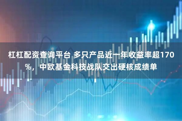 杠杠配资查询平台 多只产品近一年收益率超170%，中欧基金科技战队交出硬核成绩单